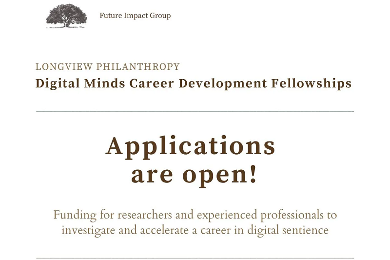 Longview Digital Minds Career Development Fellowships 2026 (Stipend available)